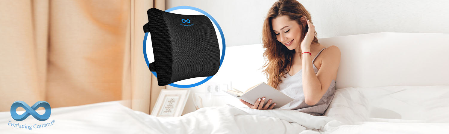 Memory Foam Lower Back Pillow Premium Lumbar Support Cushion for