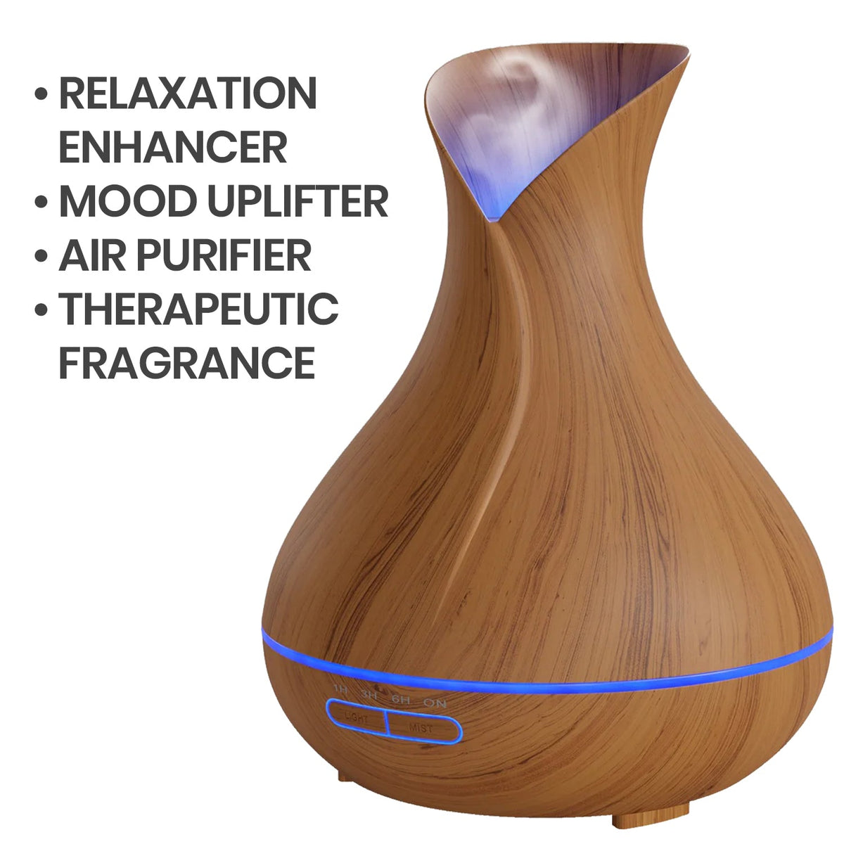 InnoGear Essential Oil Diffuser with Oils, 100ml Aromatherapy Diffuser with  6 Essential Oils Set, Aroma Cool Mist Humidifier Gift Set, Grey Wood Grain