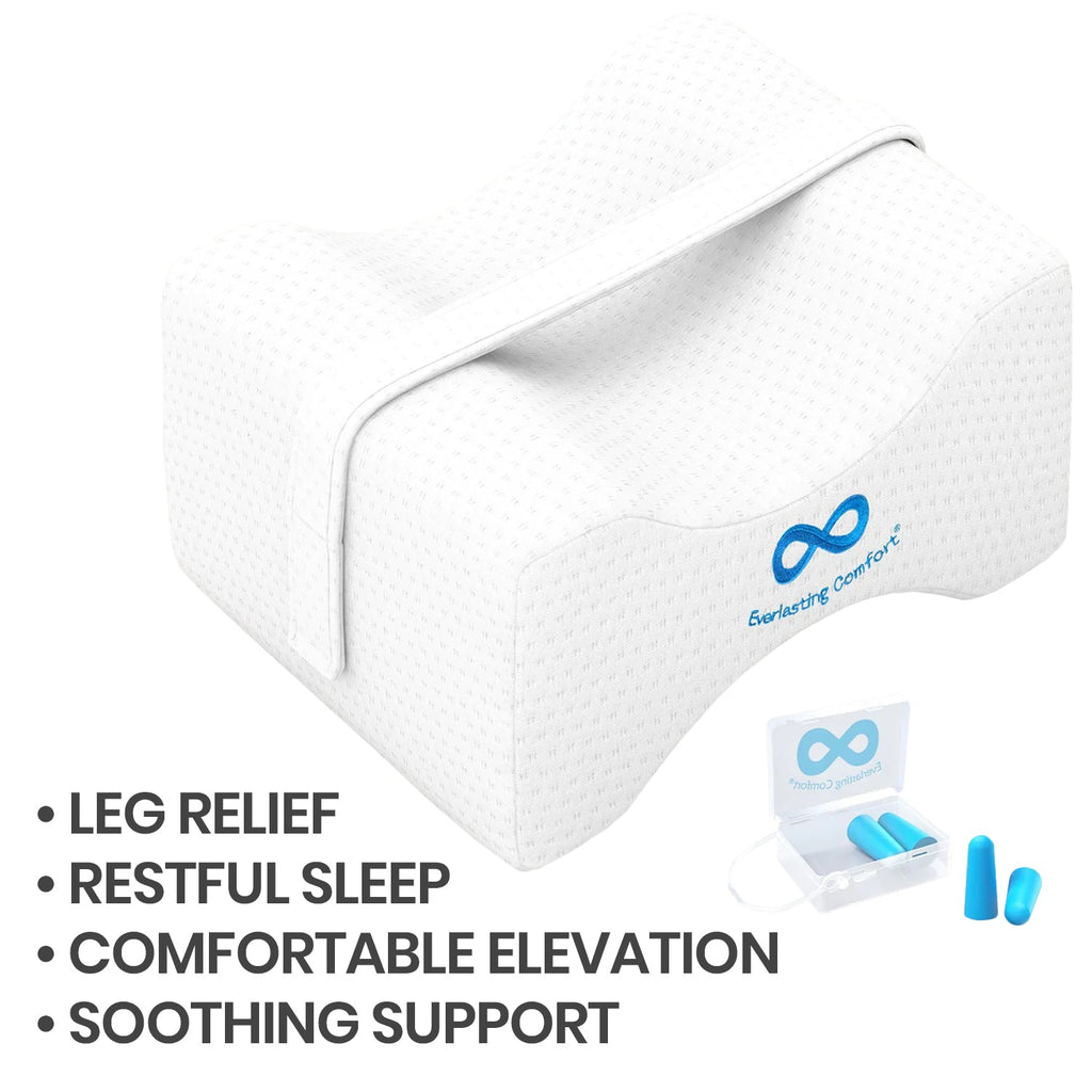 Memory Foam Knee Pillow & Leg Pillow for Hip, Back, Leg, Knee Pain Relief -  Ideal for