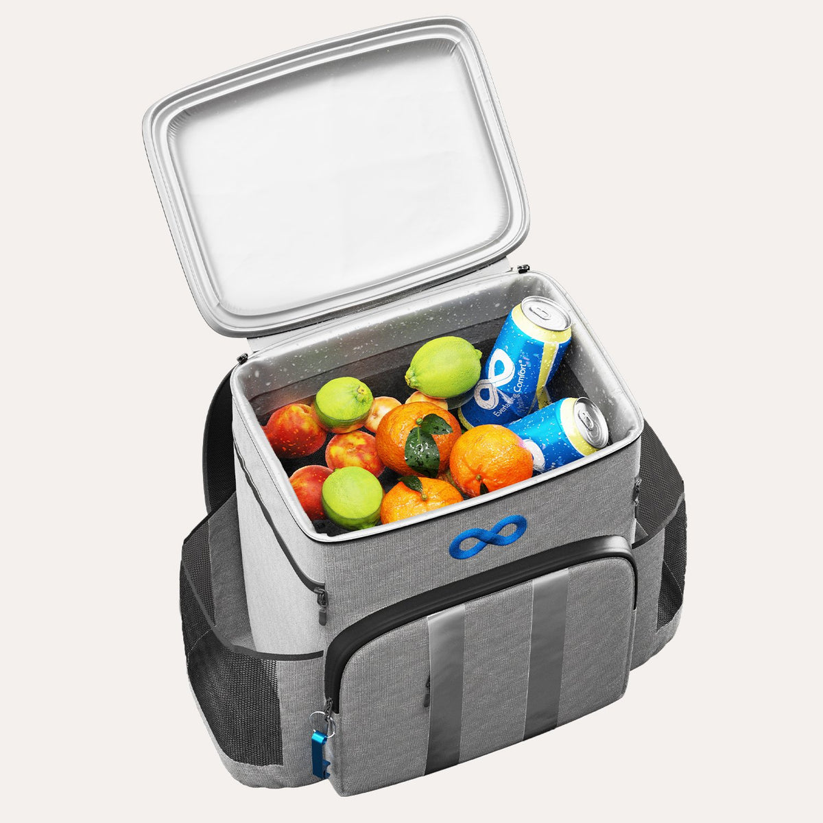 Lunch Boxes Bags Portable Printed Lightweight Insulated Cooler - Blue