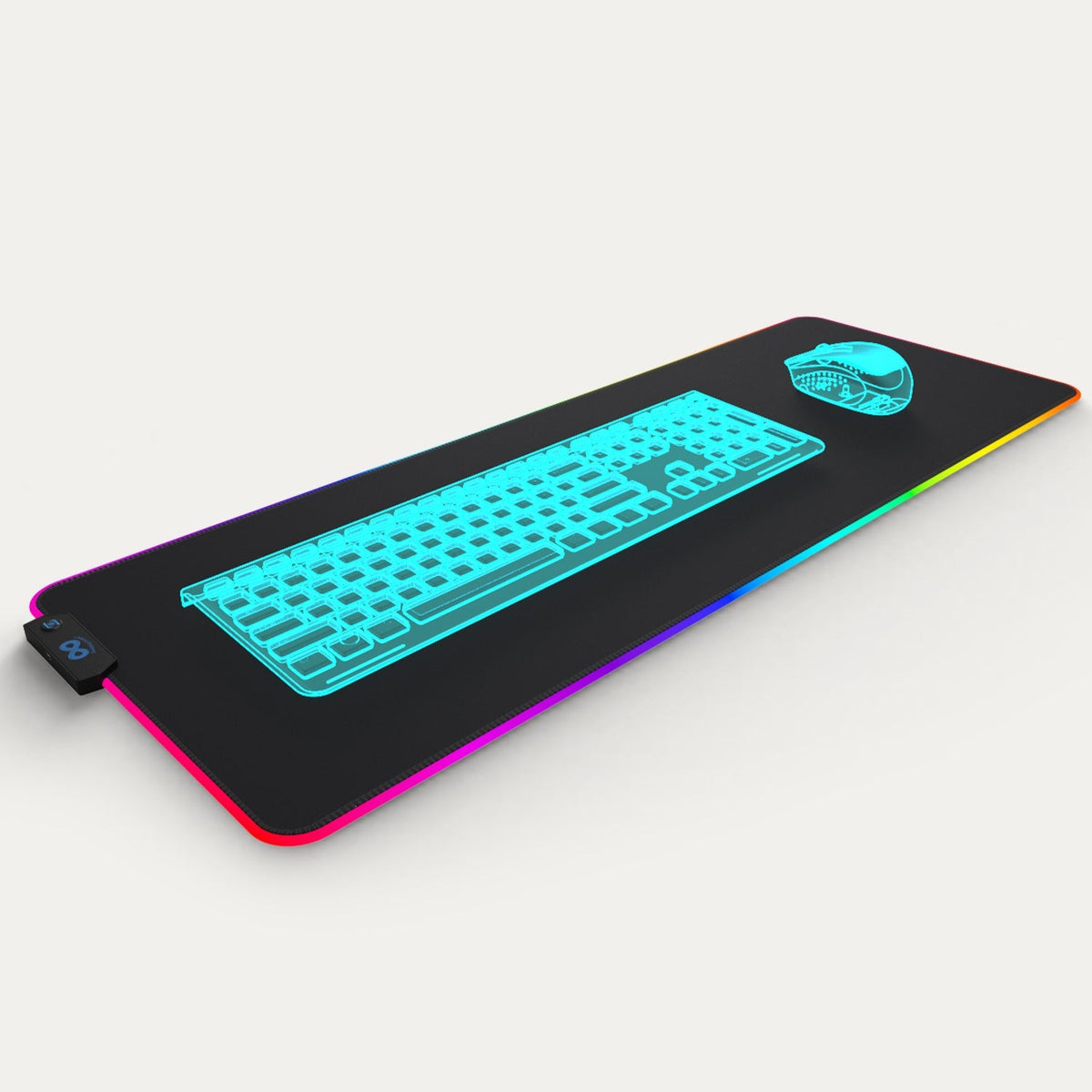 Everlasting Comfort Large Gaming Mouse Pad - Extra Long Desk Pad  with Mousepad Wrist Rest- 15 Color Modes with 2 Brightness Levels - RGB Mouse  Pad for Gamers - XL, Big