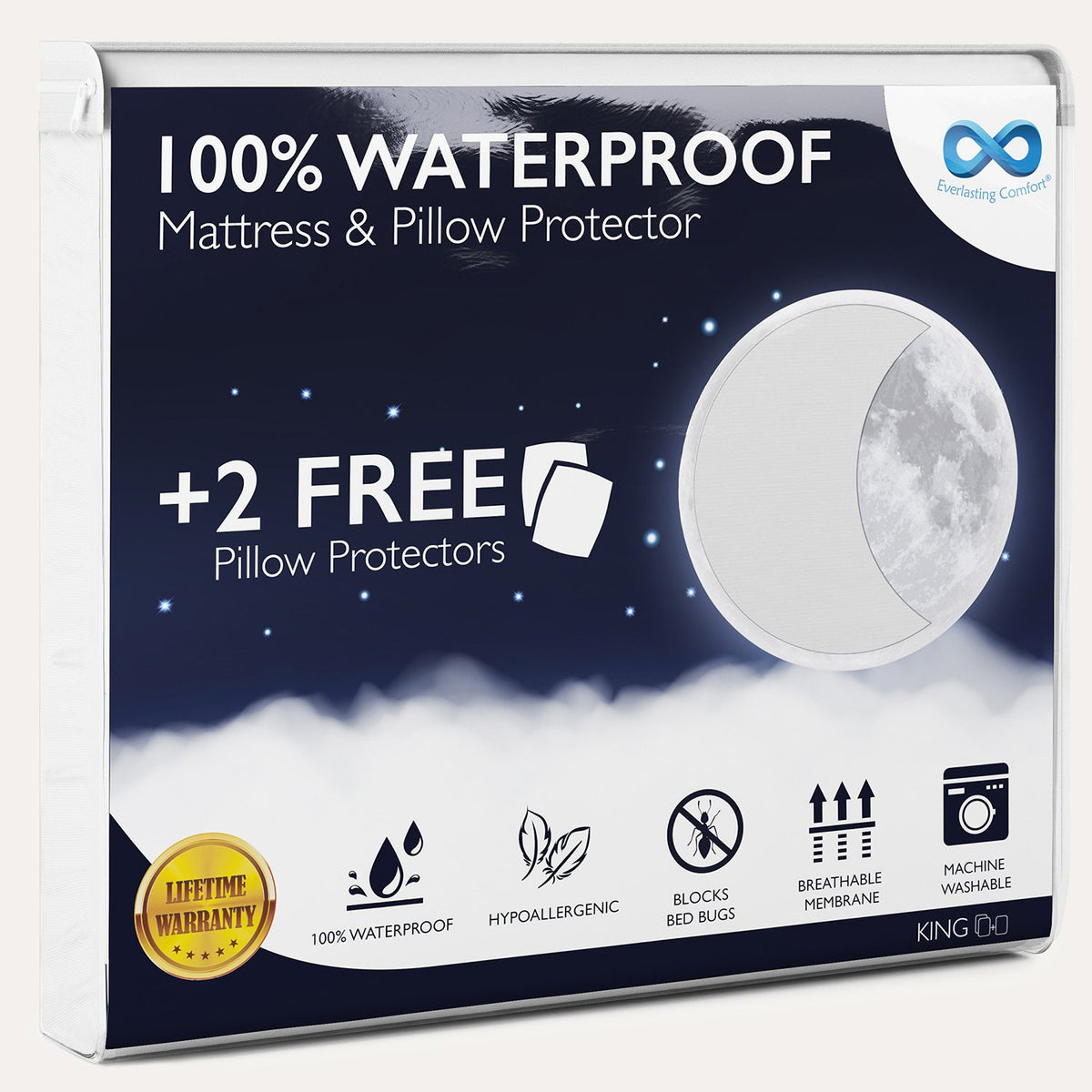 Waterproof Breathable Mattress Protector, King Noiseless Premium Smooth Mattress