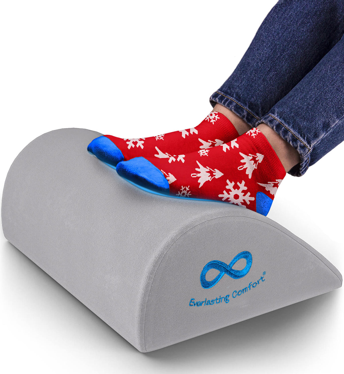 Everlasting Comfort Foot Rest for Under Desk - Kick Up Your Feet, Improve Circulation - Work from Home Memory Foam Footrest Pillow - Foot Stool for