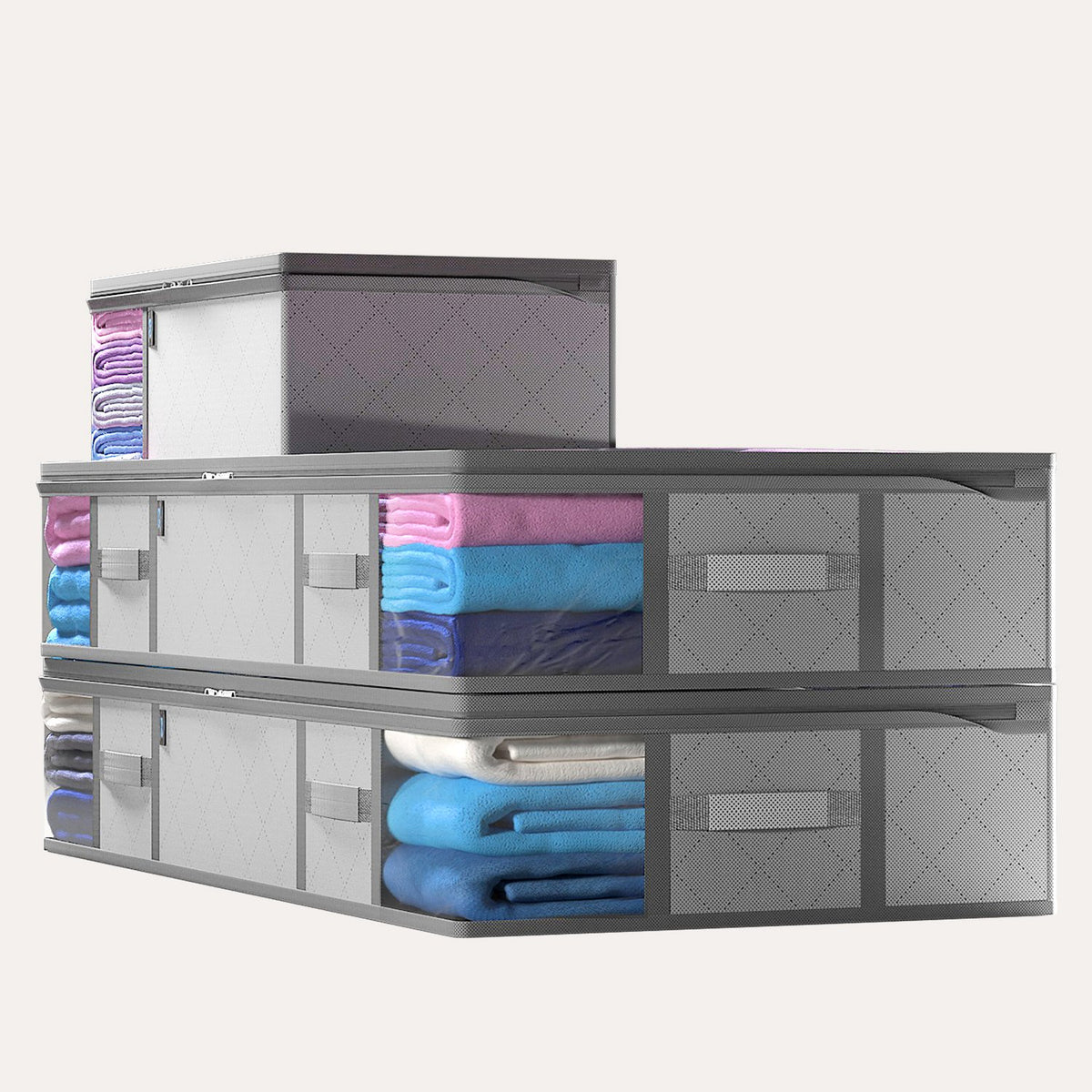 Underbed Storage Bag Large Capacity Storage Bins Clothes Storage Bag  Foldable Blanket Pillow Quilt Storage Bags Closet Organizer